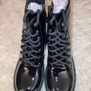 Black Patent Leather girls Boots